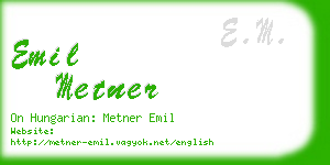 emil metner business card